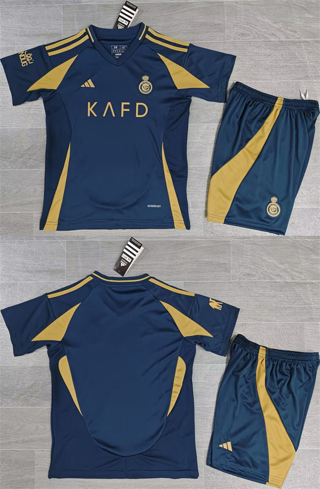 Youth Al Nassr Custom Navy Soccer Jersey Suit